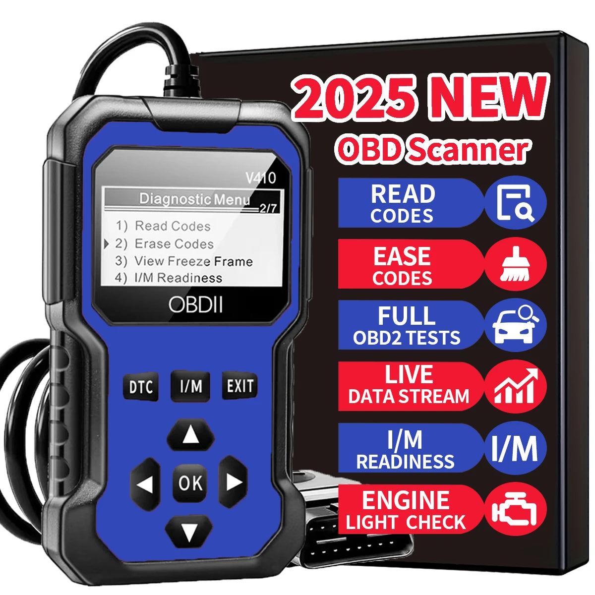 OBD2 Car Diagnostic Scanner – Engine Code Reader (Since 1996)
